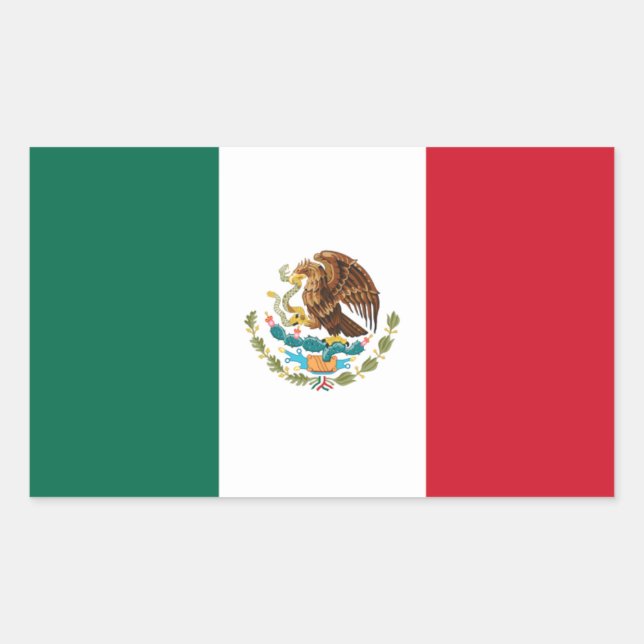 Adesivo Retangular 4 Bandeira Nacional do México (Frente)