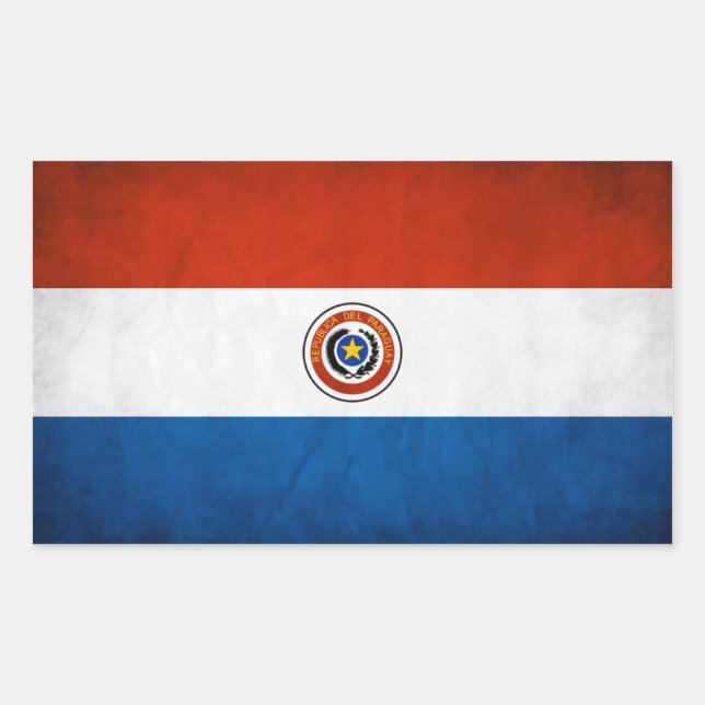 Adesivo Retangular 4 Bandeira Nacional do Paraguai (Frente)