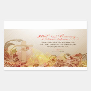 Adesivo Retangular 50º Aniversário da Profissão Religiosa, freira