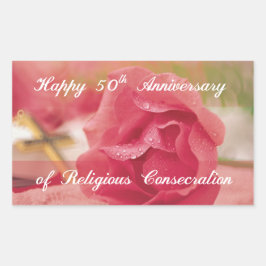 Adesivo Retangular 50.º Aniversário da Rosa de Conseção Religiosa