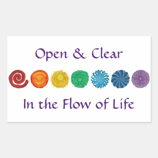 Adesivo Retangular 7 Chakras #1 Colunas Arco-Íris (Frente)