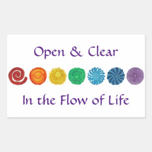 Adesivo Retangular 7 cores do arco-íris de Chakras #1