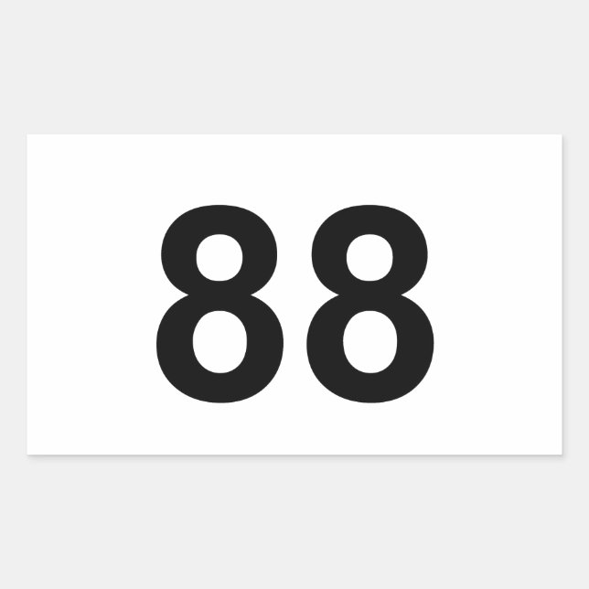 Adesivo Retangular 88 - número oitenta e oito (Frente)