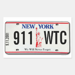 Adesivo Retangular 911 Memorial NY License Plate Sticker 1