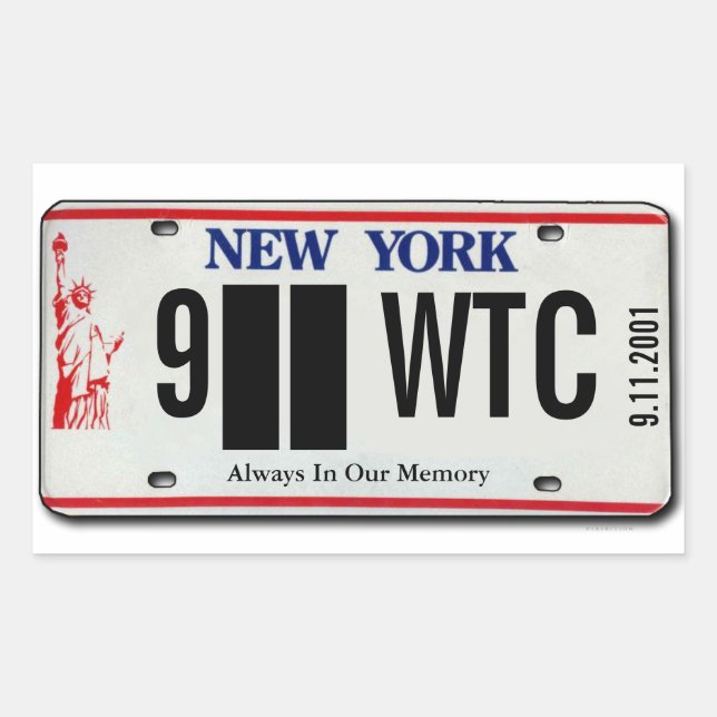 Adesivo Retangular 911 Memorial NY License Plate Sticker 2 (Frente)