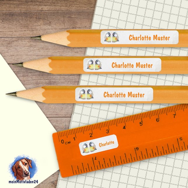 Adesivo Retangular 92 DIY Stifteaufkleber - Kohlmeise Aquarell (92 DIY Stifteaufkleber zum selber ausschneiden - Motiv: Kohlmeisen mit Wasserfarben gemalt)