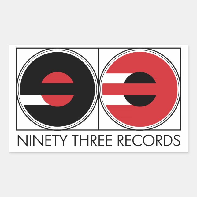 Adesivo Retangular 93 Records Stickers (Frente)