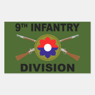 Adesivo Retangular 9o Divisão de infantaria - rifles cruzados - com