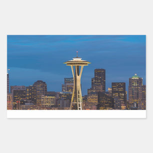 Adesivo Retangular A agulha do espaço e o Seattle do centro