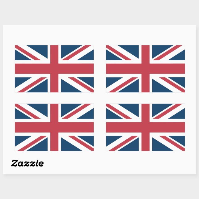 Adesivo Retangular A Bandeira Britânica Union Jack (Folha)