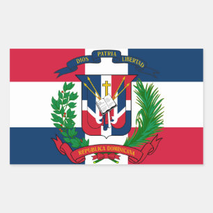 Adesivo Retangular A bandeira da República Dominicana