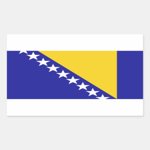 Adesivo Retangular A bandeira de Bósnia e de Herzegovina