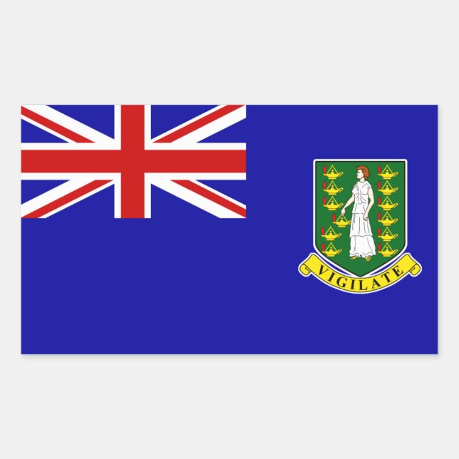 Adesivo Retangular A bandeira de British Virgin Islands (Frente)