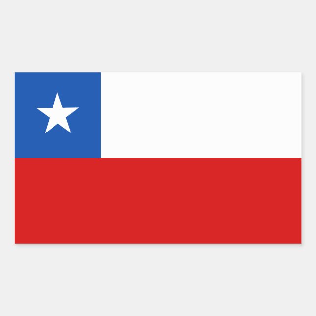 Adesivo Retangular A bandeira do Chile (Frente)