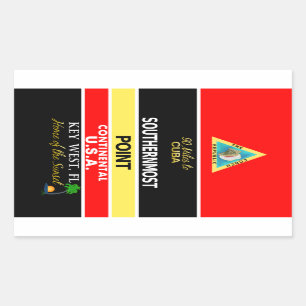 Adesivo Retangular A bóia a mais southernmost Key West do ponto