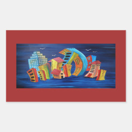 Adesivo Retangular A cidade flutuante