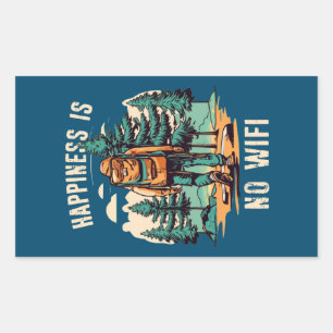 Adesivo Retangular A Felicidade Não É Um Backpack Wifi