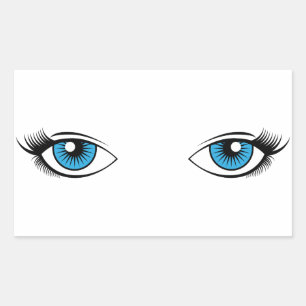 Adesivo Retangular A fêmea azul Eyes o gráfico dos desenhos animado