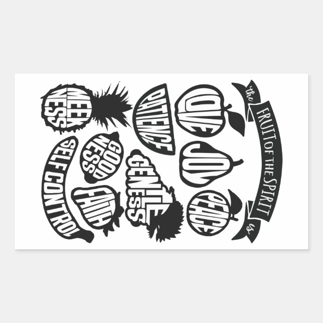 Adesivo Retangular A Fruta do Espírito - Cristão (Frente)