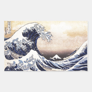 Adesivo Retangular A grande onda fora da arte do japonês de Kanagawa