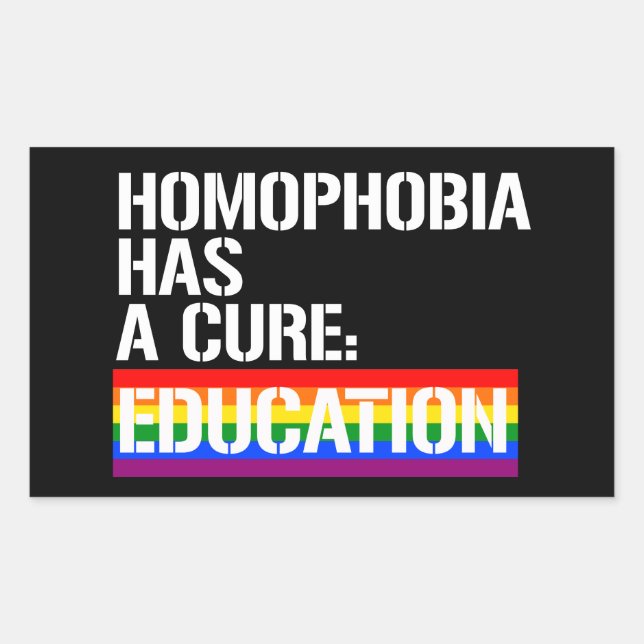 Adesivo Retangular A homofobia tem cura: a educação (Frente)