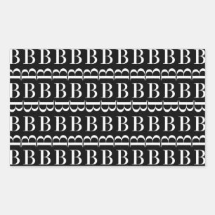 Adesivo Retangular A letra inicial B do monograma, escolhe a cor do