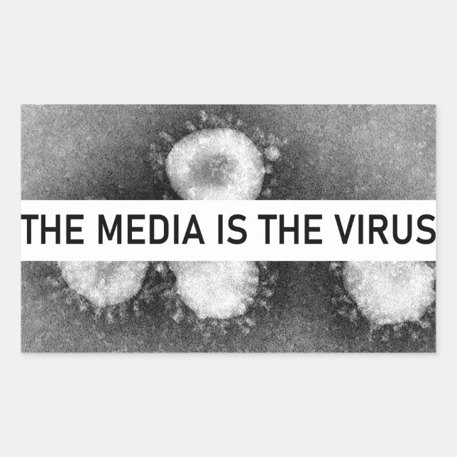 Adesivo Retangular A mídia é o vírus (Frente)