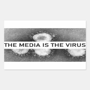 Adesivo Retangular A mídia é o vírus
