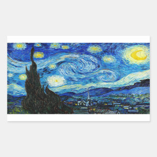 Adesivo Retangular A Noite Estrelada - Van Gogh
