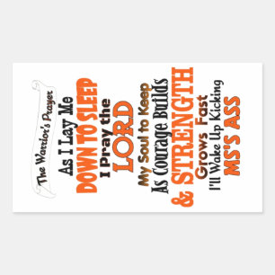 Adesivo Retangular A Oração do Guerreiro MS