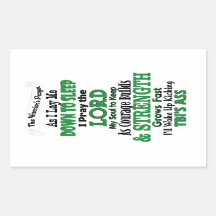 Adesivo Retangular A oração TBI   do guerreiro