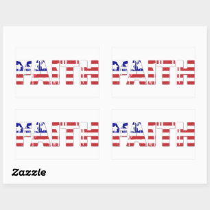 Adesivo Retangular A palavra Fé com Bandeira Americana Patriótica