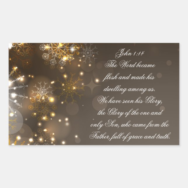Adesivo Retangular A Palavra Se Tornou Bíblia Versa, John 1:14 (Frente)