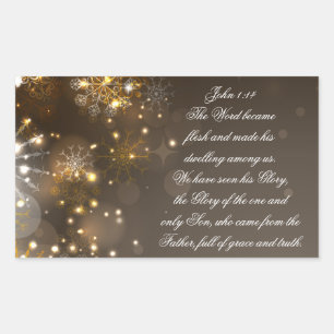 Adesivo Retangular A palavra transformou-se verso da bíblia da carne