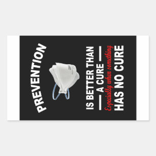 Adesivo Retangular A prevenção é melhor do que a cura do autocolante