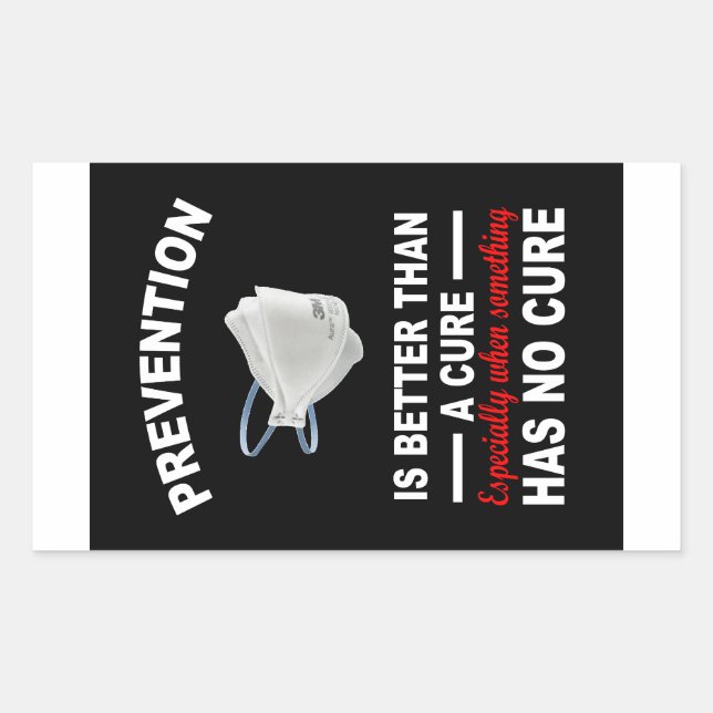 Adesivo Retangular A prevenção é melhor do que a cura do autocolante (Frente)