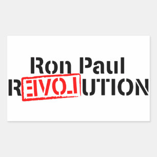 Adesivo Retangular A revolução de Ron Paul continua
