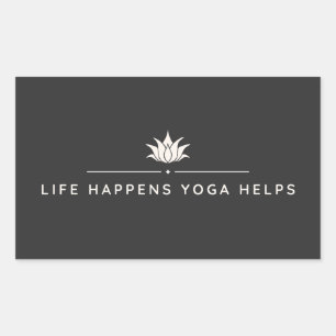 Adesivo Retangular A Vida Acontece Yoga Ajuda Motivação