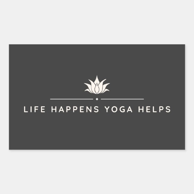 Adesivo Retangular A Vida Acontece Yoga Ajuda Motivação (Frente)