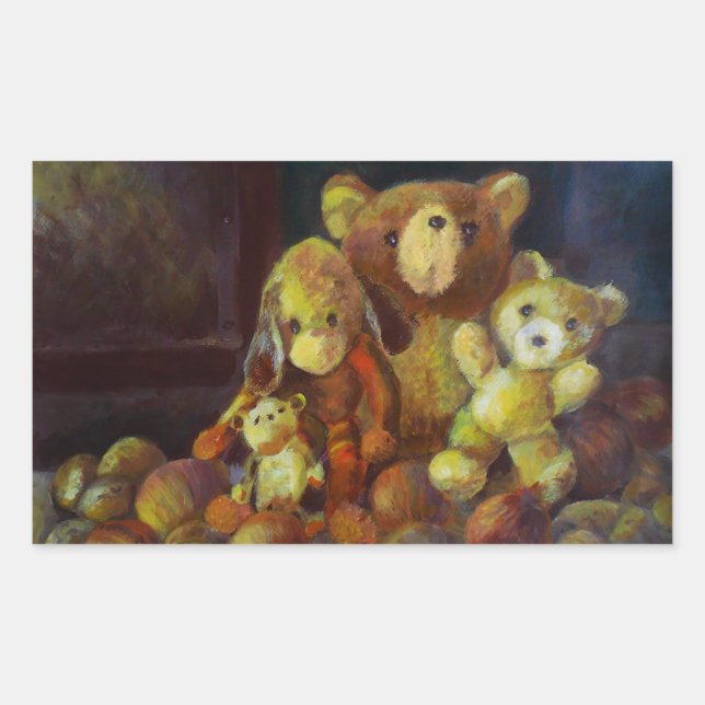 Adesivo Retangular A vida de Teddy Bears (Frente)