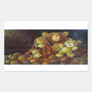 Adesivo Retangular A vida de Teddy Bears