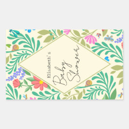 Adesivo Retangular Abelhas De Mel, Ladybug, Borboleta, Dragonfly & Fl