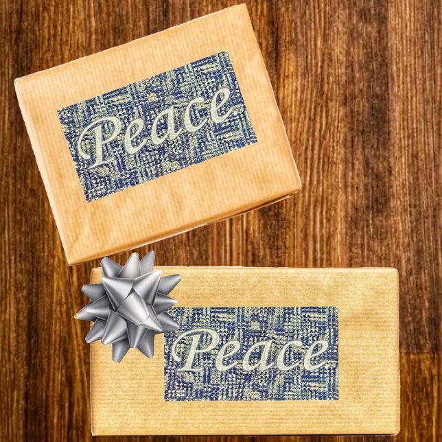 Adesivo Retangular Abes de Paz (Enhance the beauty of your gift-wrapped presents, with these Peace Abounds Rectangular Stickers!)
