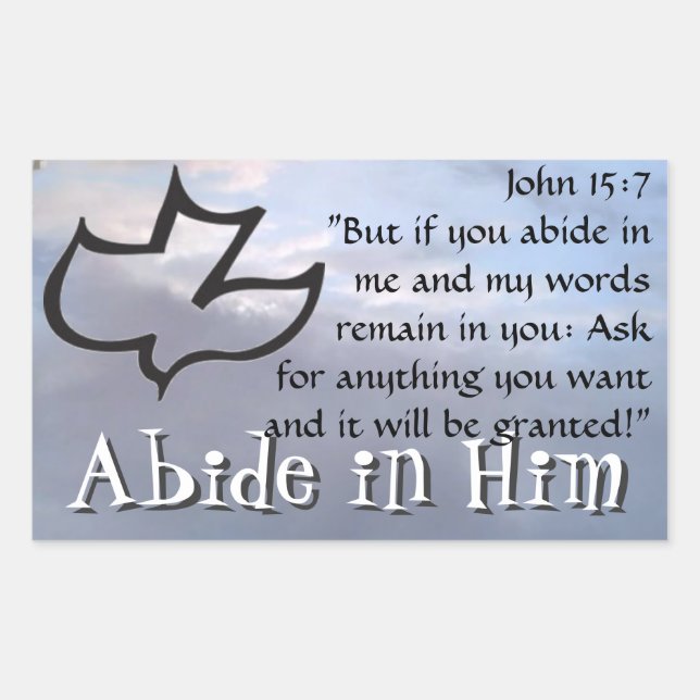 Adesivo Retangular Abide in Him (Frente)