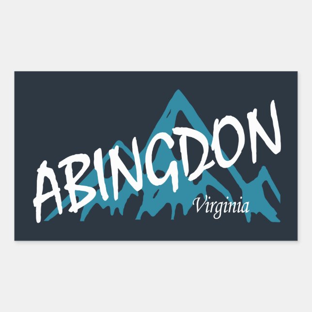 Adesivo Retangular Abingdon Virginia Mountain (Frente)