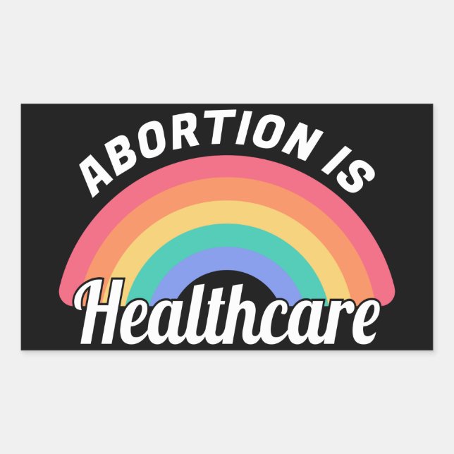 Adesivo Retangular Aborto é assistência médica (Frente)