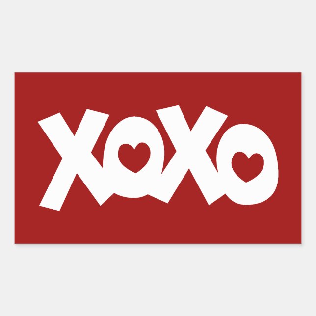 Adesivo Retangular Abraços e Beijos Amor e Corações (Frente)