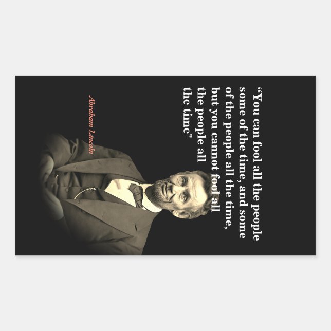 Adesivo Retangular Abraham Lincoln Citação Sobre Pessoas (Frente)