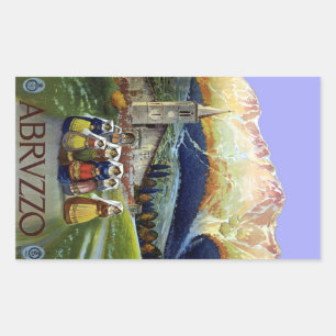 Adesivo Retangular Abruzzo Itália Arte de Poster de Viagem Vintage co