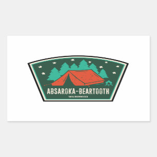 Adesivo Retangular Absaroka - Campanha de Beartooth Wilderness Montan